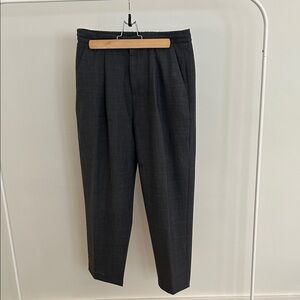 Zara Dark Charcoal Pleated Men's Dress Pants